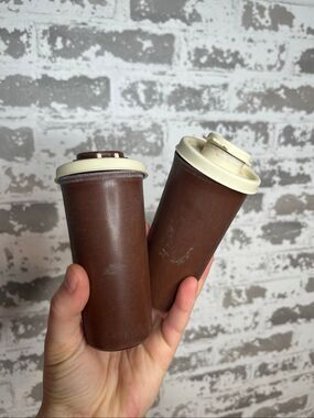 Tupperware | brown salt and pepper shaker set